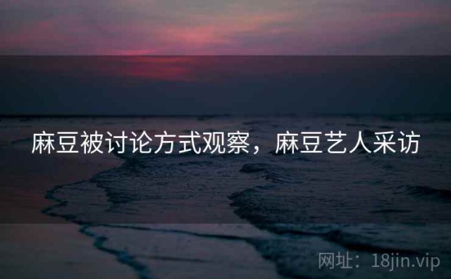 麻豆被讨论方式观察，麻豆艺人采访