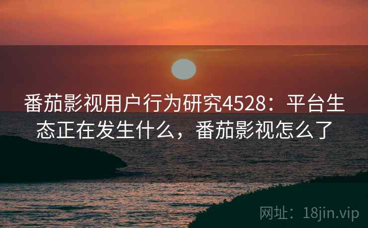 番茄影视用户行为研究4528：平台生态正在发生什么，番茄影视怎么了