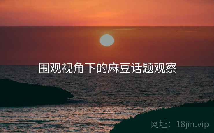 围观视角下的麻豆话题观察