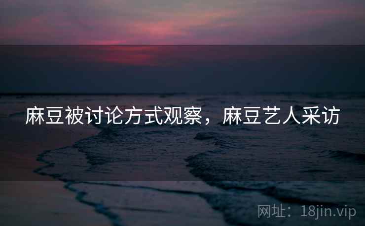 麻豆被讨论方式观察，麻豆艺人采访